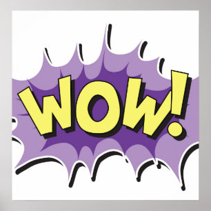Pop Art Tecknad Stil Wow Poster