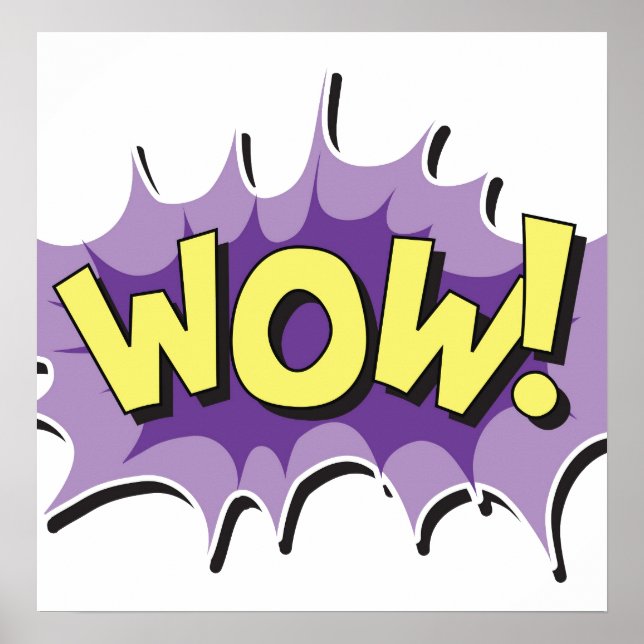 Pop Art Tecknad Stil Wow Poster (Framsidan)