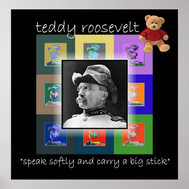 Pop Art Teddy Roosevelt Poster (Framsidan)