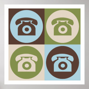 Pop Art-telefoner Poster