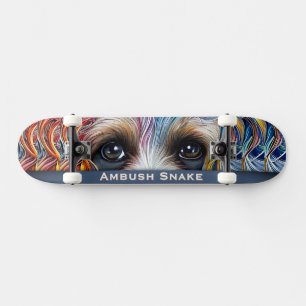 Pop Art Terrier Anpassningsbar Ambush Snake Mini Skateboard Bräda 18,5 Cm