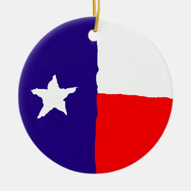 Pop Art Texas Statlig flagga Julgransprydnad Keramik (Framsidan)