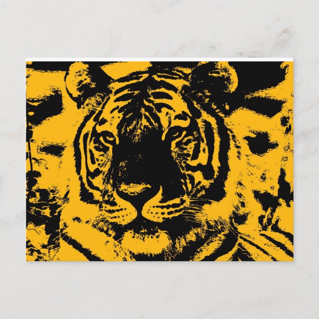Pop Art Tiger Vykort (Framsida)