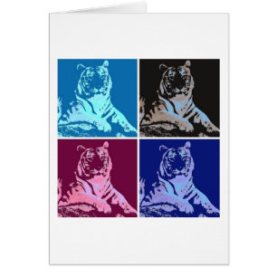 Pop Art Tigers Hälsningskort