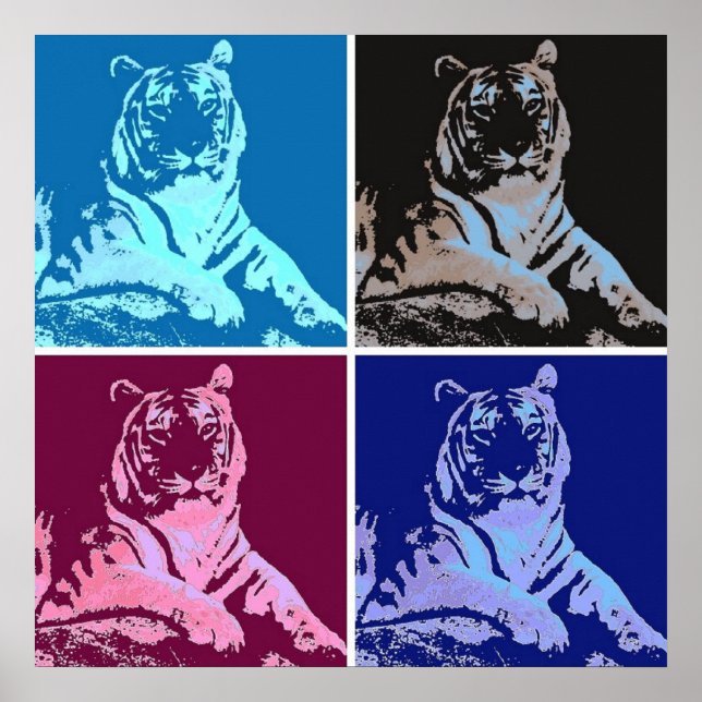 Pop Art Tigers Poster (Framsidan)