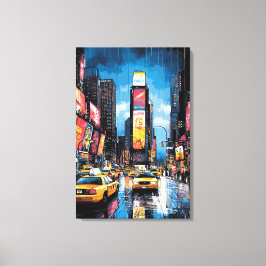 Pop Art Times Square med gula taxibilar Canvastryck