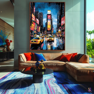 Pop Art Times Square med gula taxibilar Canvastryck