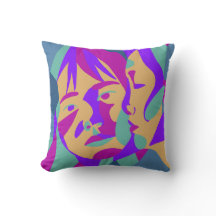 Pop Art | Två kvinnor | Bright |Dekorativ kudde