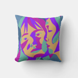 Pop Art | Två kvinnor | Bright |Dekorativ kudde