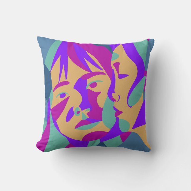 Pop Art | Två kvinnor | Bright |Dekorativ kudde (Framsida)