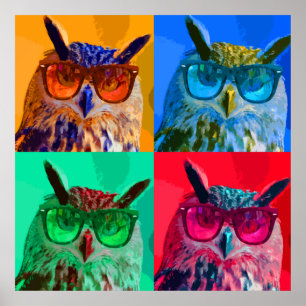 Pop art uggla poster