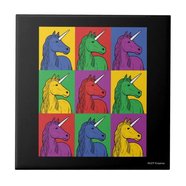 Pop Art Unicorn Kakelplatta (Framsidan)