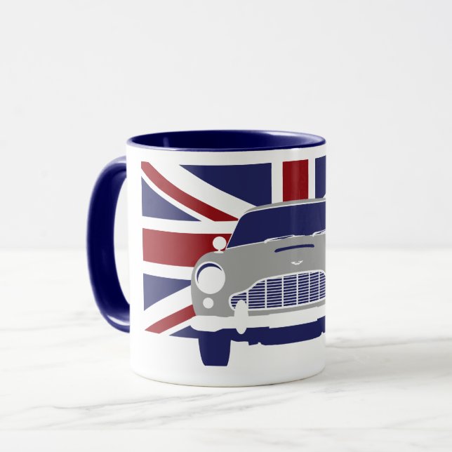 POP ART UNION JACK DB5 CAR AUTO MUGG (Framsida vänster)