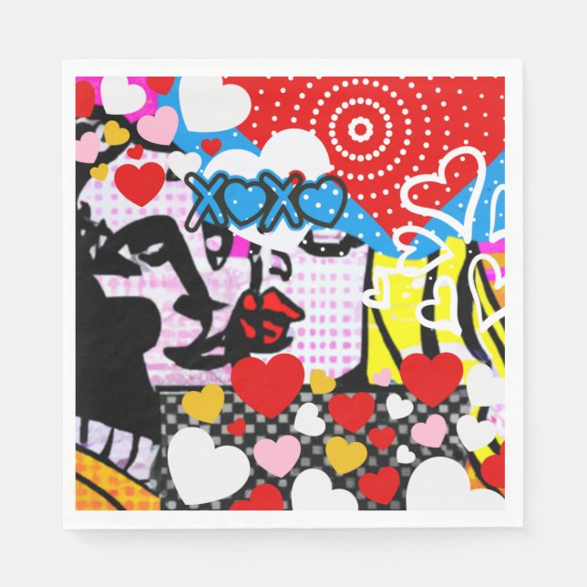 Pop Art Valentine Pappersservett (Framsidan)