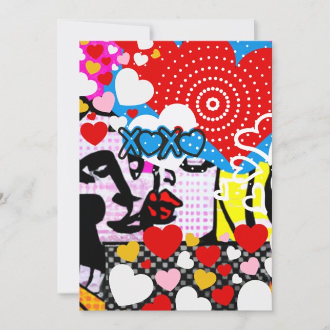 Pop Art Valentine Tack Kort (Framsida)