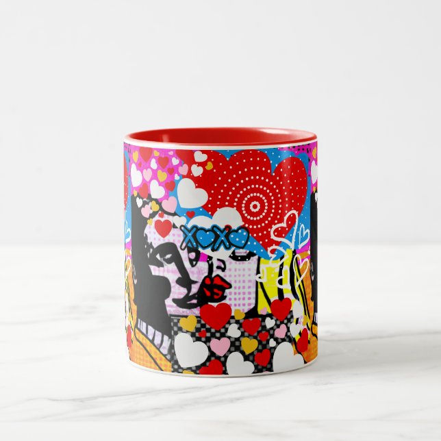Pop Art Valentine Två-Tonad Mugg (Center)