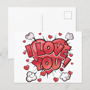Pop Art Valentines day Vykort