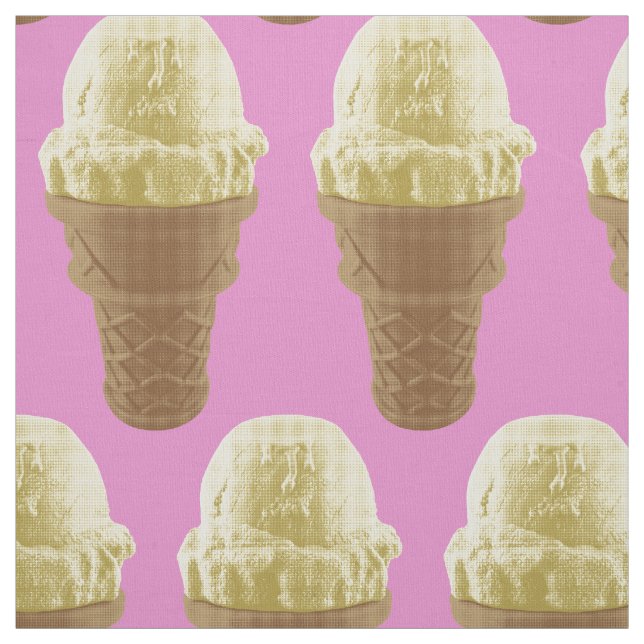Pop Art Vanilla Ice Cream Cone Tyg (Provkarta)