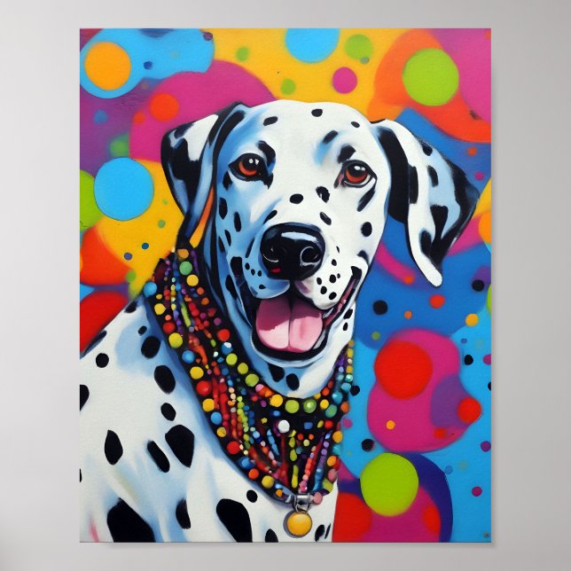 Pop Art Vibrant Dalmatien Poster (Framsidan)