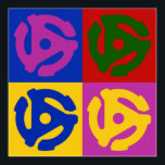 Pop Art Vinyl Record 45 RPM Audiophile Poster<br><div class="desc">Färgfull reflektor vintage stil-popkonst poster gåva till vinylpostsamlare, audiofle och vändbara DJ:er. Musik fläkt kommer att kärlek 70-talets och 80-talets popkonsdesign. Bild med fyra ljusa och färgstarka 45 RPM-plastposter infogas i en retro-klassisk popart stil.</div>