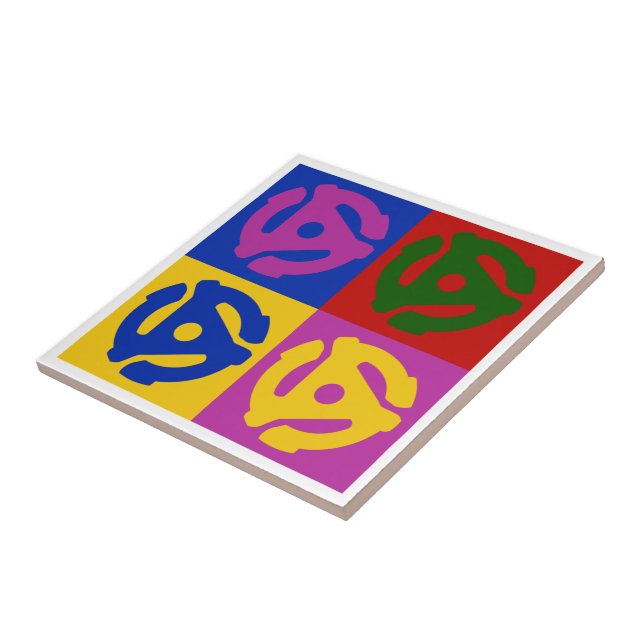 Pop Art Vinyl Record 45 RPM Insert Kakelplatta (Sidan)