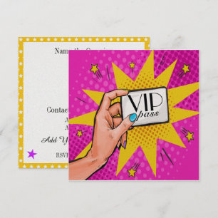 Pop Art VIP-inbjudan Inbjudningar