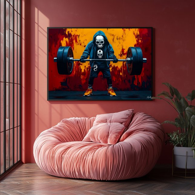 Pop Art Weightlift Skeleton - Gym Warrior Poster (Skapare uppladdad)