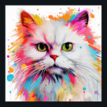 Pop Art White Persian Poster<br><div class="desc">En samling abstrakter,  popkonskatter</div>