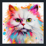 Pop Art White Persian Poster<br><div class="desc">En samling abstrakter,  popkonskatter</div>