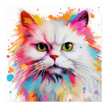 Pop Art White Persian