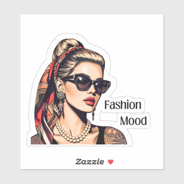Pop Art Woman  Fashion Mood Klistermärken (Ark)