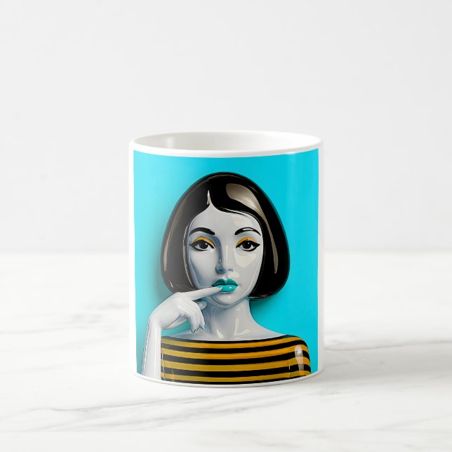 Pop Art Woman Kaffemugg (Center)