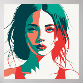 Pop Art Woman Porträtt Gift Poster