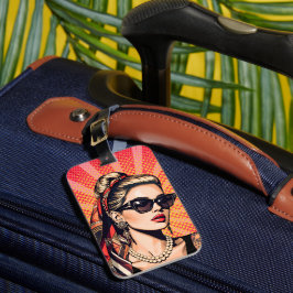 Pop Art Woman – Retro Chic Bagagebricka