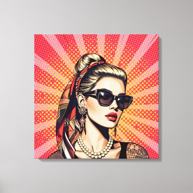 Pop Art Woman – Retro Chic Canvastryck (Framsida)