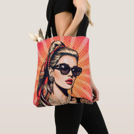 Pop Art Woman Retro Chic Tygkasse