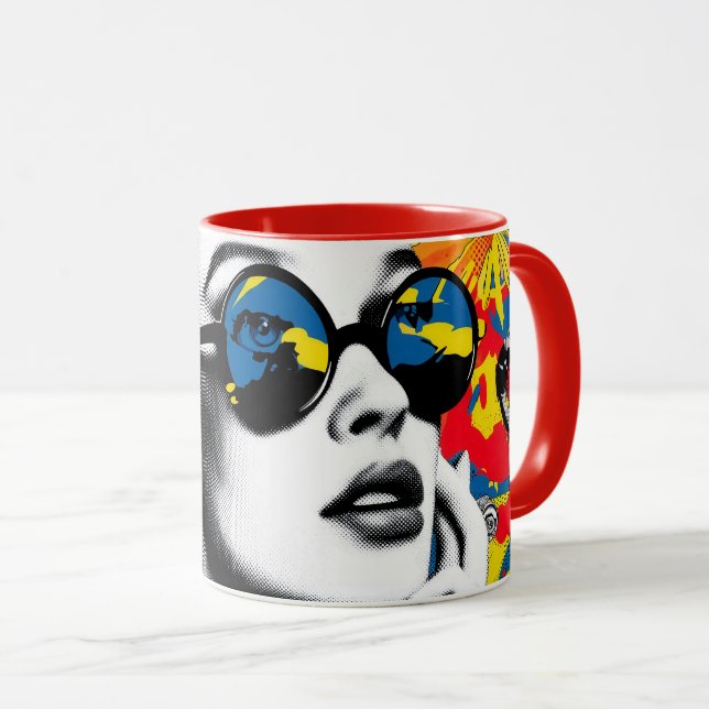 Pop art woman with sunglasses mugg (Framsida höger)