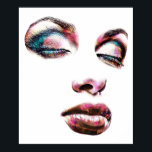 Pop Art Womans Ansikte Guld Makeup skönhets Abstra Poster<br><div class="desc">Abstrakten för skönhet i Ansikte Guld Makeup,  originalteckningar Poster</div>