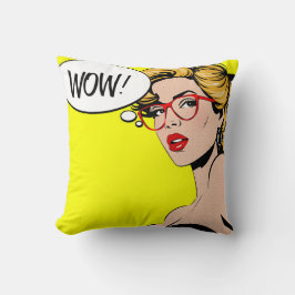 Pop Art WOW Throw pillow Kudde