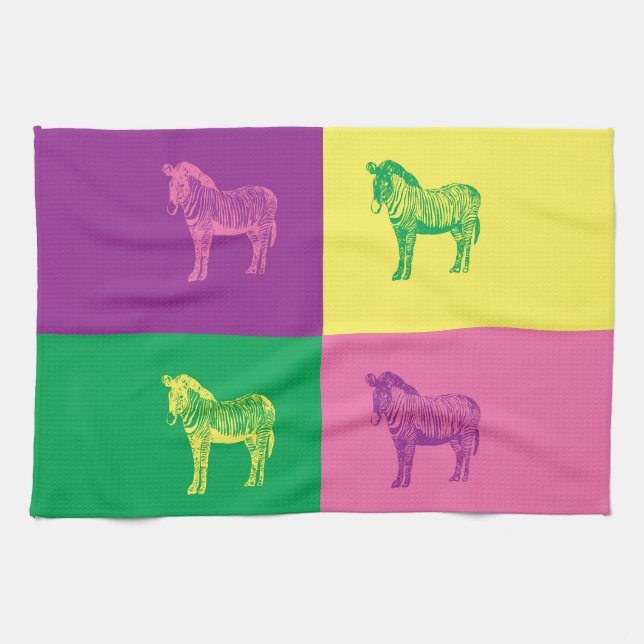 Pop Art Zebra Kökshandduk (Horisontell)