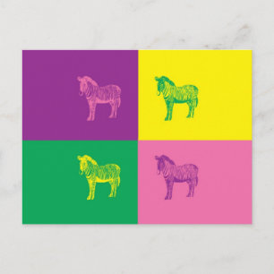 Pop Art Zebra Vykort