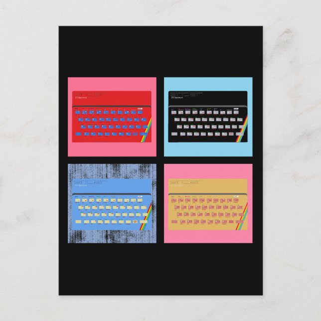 Pop Art ZX-spektrum Vykort (Framsida)
