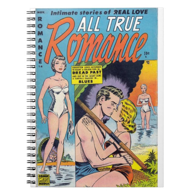 Pop Arts - Real Kärlek - Romantik Vintage Tecknade Anteckningsbok (Framsidan)