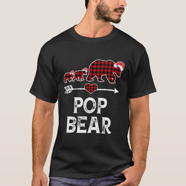 Pop Bear jul jul Pajama Red Play Buffalo Family T Shirt (Framsida)