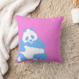 Pop Blue Panda Rosa Dekorativ kudde