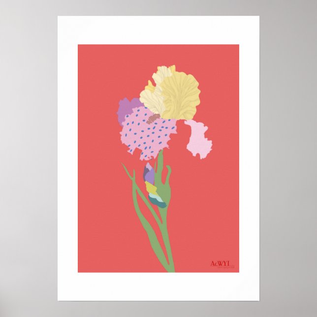 POP Botanical Art - Iris Poster (Framsidan)