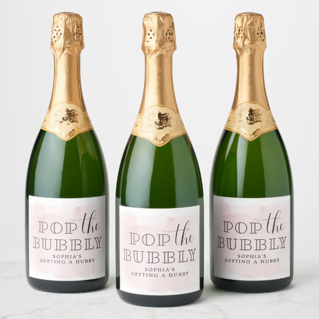Pop: Bubly Bachelorette Sparkling Vin-etiketter (Flaskor)