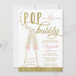 Pop Bubly Möhippa Inbjudan, Faux Guld Inbjudningar