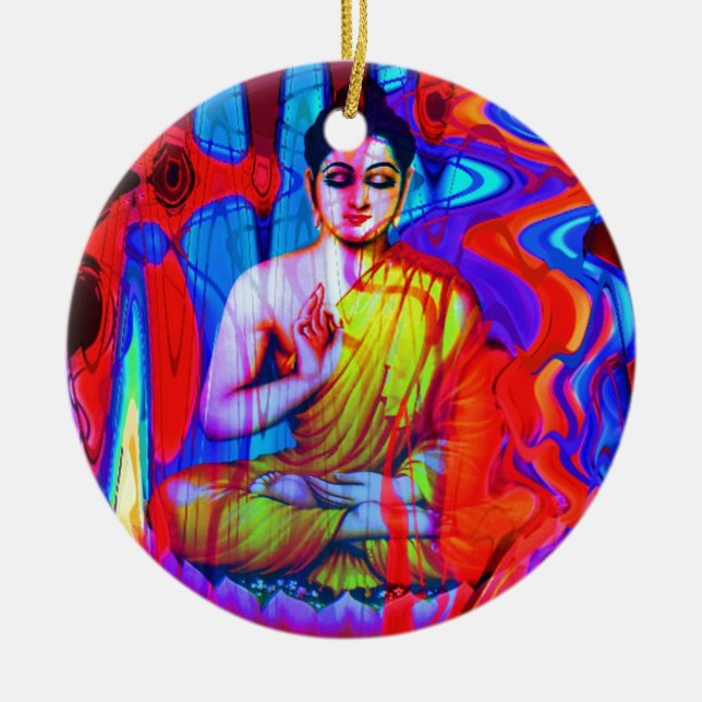 Pop Buddha Julgransprydnad Keramik (Framsidan)