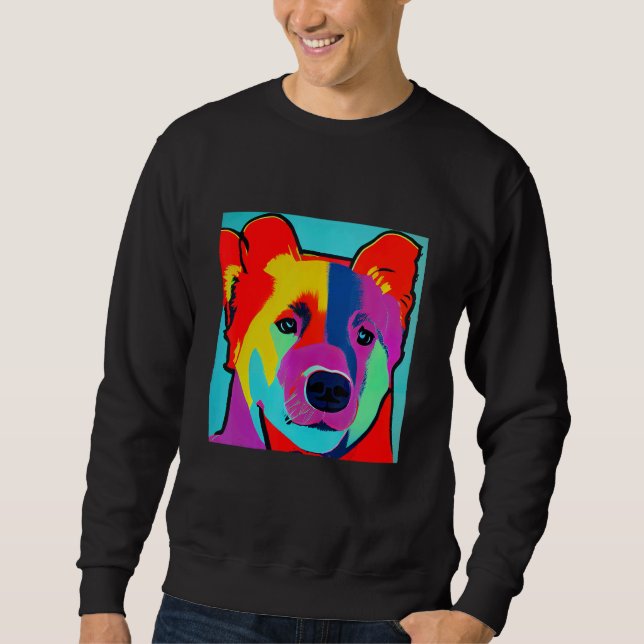 Pop Canadian Eskimo Hund Cute För manar Women & Ki Lång Ärmad Tröja (Framsida)